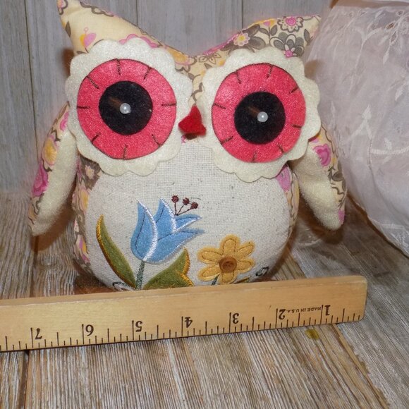OWL FLORAL FLOWER HOME DECO STUFFED ANIMAL  * - Picture 4 of 9